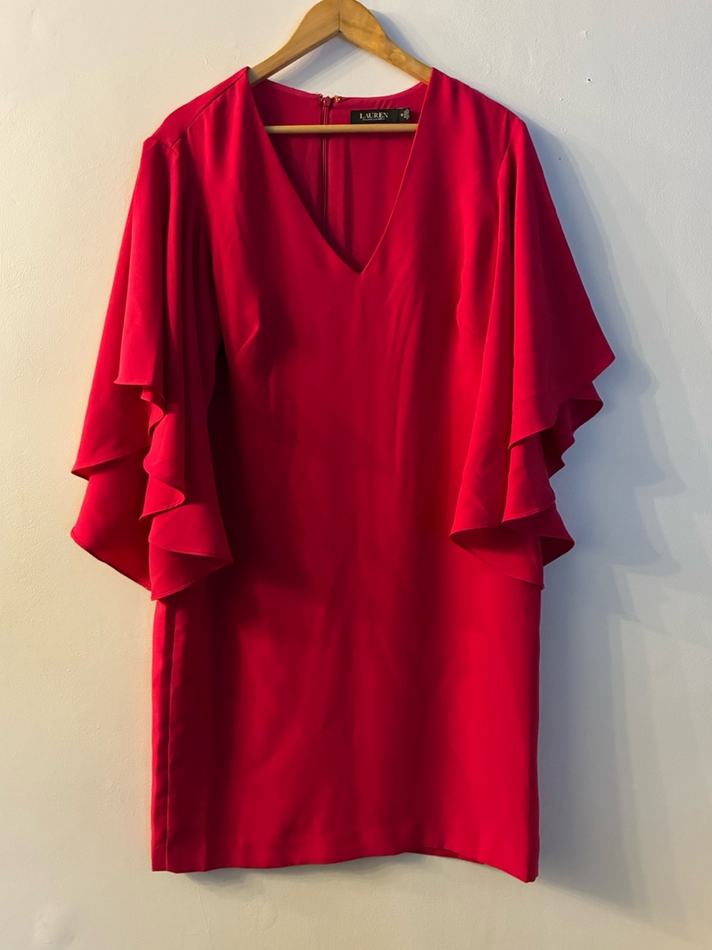 Ralph Lauren Pink Flutter Sleeve Shift Dress |Resort Vacation Wedding Guest 12 - Picture 2 of 10